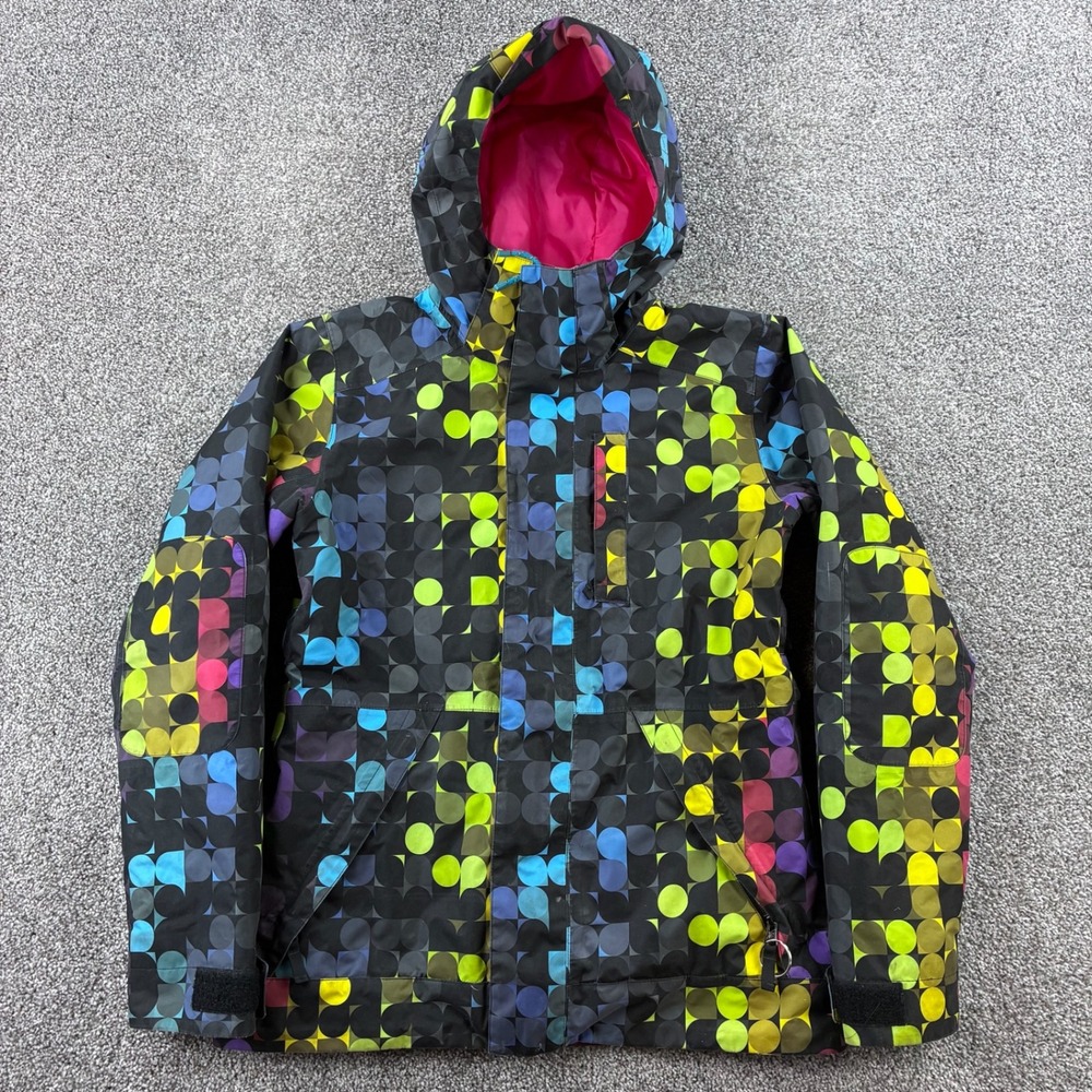 Burton Tonic Jacket Women's Medium Black Dryride Snowboard Ski Polka Dot